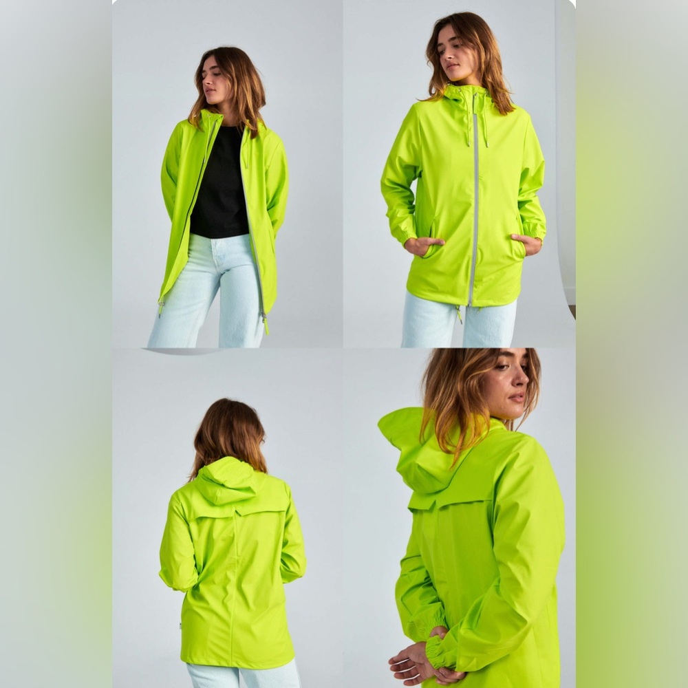 NWT RAINS Storm Breaker
Reflective Digital Lime Green Jacket - Sz MEDIUM